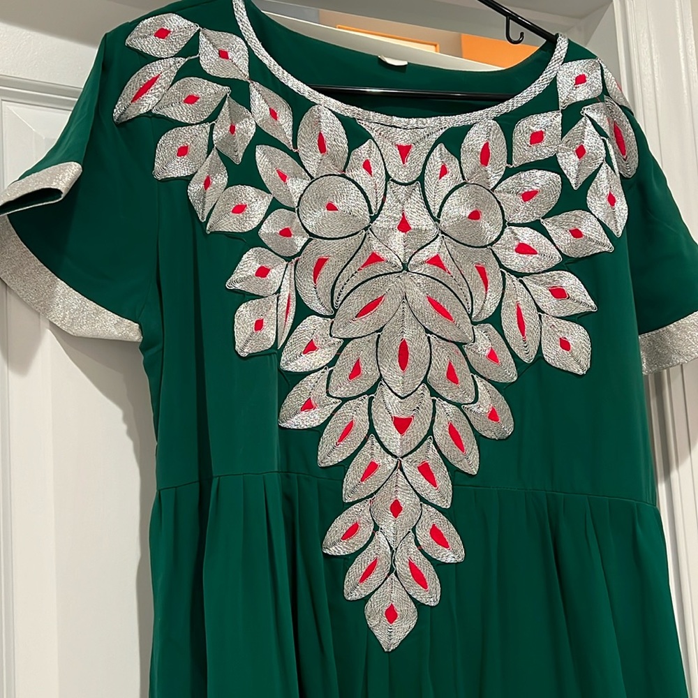 Traditional Green Dress 3 Piece Afghani Clothes